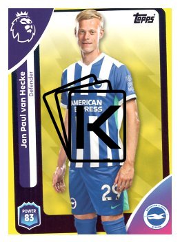 fotbalová kartička 2025-26 Topps  Premier League  75 Jan Paul van Hecke (Brighton & Hove Albion)-PARALLEL Yellow