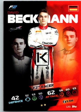 2021 Topps Formule 1 Turbo Attax 120 David Beckmann Team Card Charouz Racing System