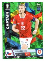fotbalová karta Topps Match Attax EURO 2024 Green parallel CZE10 Tomáš Souček (Czech Republic)