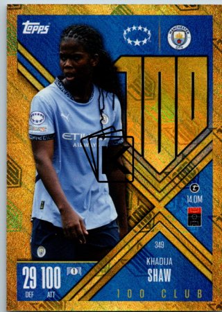 Fotbalová kartička 2024-25 Topps Match Attax EXTRA UEFA Club Competitions 100 Club - UEFA Women's Champions League 349.  Khadija Shaw (Manchester City)