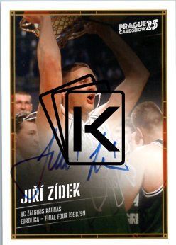 podepsaná kartička 2025 Prague Card Show Jiří Zídek BC Žalgiris Kaunas