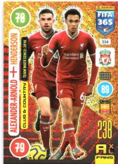 fotbalová karta Panini Adrenalyn XL FIFA 365 2021 Club & Country 234 Trent Alexander-Arnold Jordan Henderson Liverpool