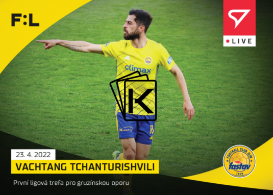 fotbalová kartička SportZoo 2021-22 Live L-125 Vachtang Tchanturishvili FC Fastav Zlín