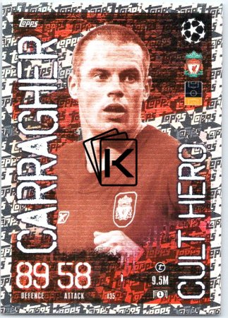 Fotbalová kartička 2023-24 Topps Match Attax UEFA Club Competitions  Cult hero 435 Jamie Carragher Liverpool