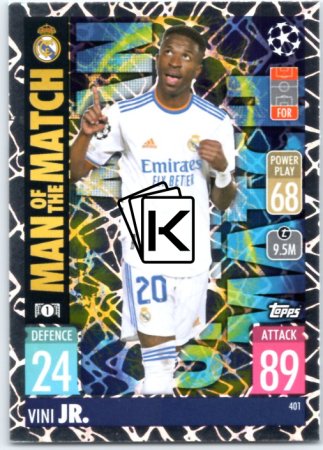 fotbalová kartička 2021-22 Topps Match Attax UEFA Champions Man of The Match 401 Vinicius Jr. Real Madrid CF