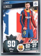 fotbalová kartička 2020-21 Topps Match Attax 101 Champions League 90 Clément Lenglet FC Barcelona