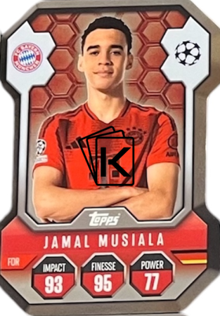 fotbalová kartička 2024-25 Topps Match Attax UEFA Club Competitions Topps Chrome Pro Elite SH10 Jamal Musiala (FC Bayern München)