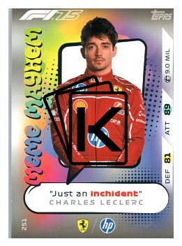 2025 Topps Turbo Attax F1 Scuderia Ferrari Meme Mayhem HP 251 Charles Leclerc