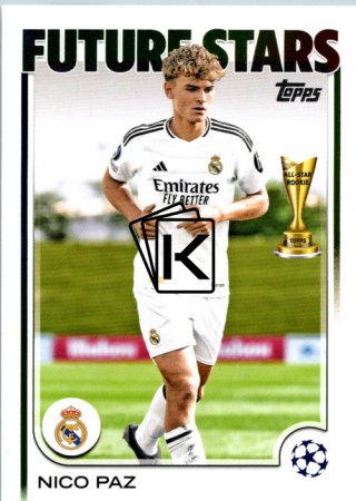fotbalová kartička 2024-25 Topps UEFA Club Competitions Flagship 14 Nico Paz – Future Stars Real Madrid CF