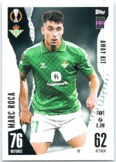 2023-24 Topps Match Attax EXTRA UEFA Club Competition Away Kit 85 Marc Roca (Real Betis Balompié)