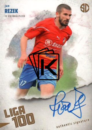 podepsaná karta 2025 Supr Cards Liga 100 RE-JA Jan Rezerk FC Viktoria Plzeň gold /12