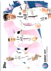 Fotbalová kartička Topps 2021-22 PSG Team Set 48 Danilo Pereira/Juan Bernat/Marco Verratti Away Kit