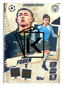 fotbalová kartička 2025-26 Topps Match Attax UCC GRD1 Phil Foden (Manchester City)