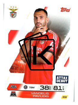 fotbalová kartička 2025-26 Topps Match Attax UCC 216 Vangelis Pavlidis (SL Benfica)