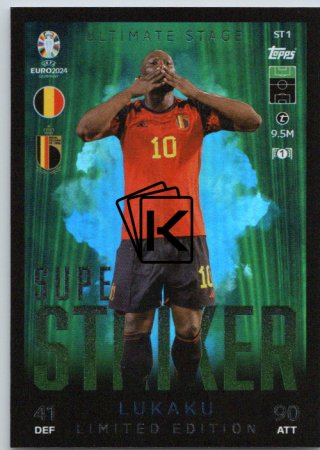 fotbalová karta Topps Match Attax EURO 2024 Super Striker Limited Edition STLE1 Romelu Lukaku (Belgium)