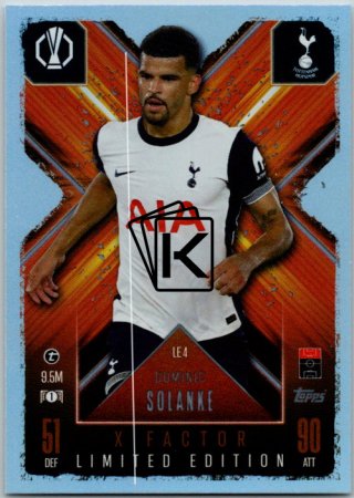 Fotbalová kartička 2024-25 Topps Match Attax EXTRA UEFA Club Competitions Limited Edition LE 4.  Dominic (Solanke (Tottenham Hotspur)