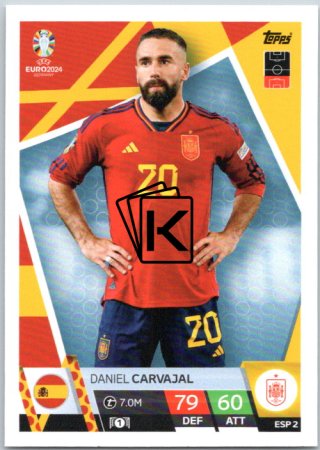 fotbalová karta Topps Match Attax EURO 2024 ESP2 Daniel Carvajal (Spain)