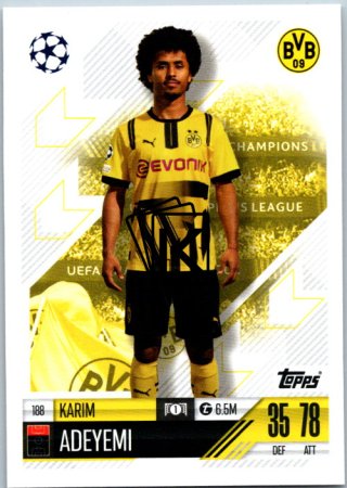 fotbalová kartička 2024-25 Topps Match Attax UEFA Club Competitions 188 Karim Adeyemi (Borussia Dortmund)
