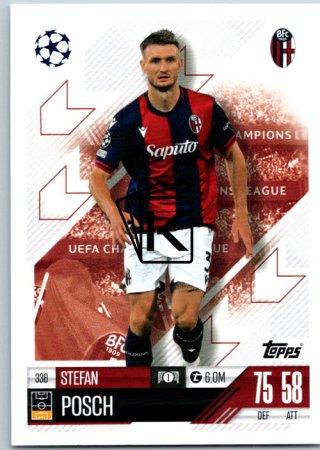 fotbalová kartička 2024-25 Topps Match Attax UEFA Club Competitions 338 Stefan Posch (Bologna FC 1909)