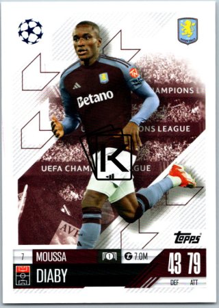 fotbalová kartička 2024-25 Topps Match Attax UEFA Club Competitions 7 Moussa Diaby (Aston Villa)