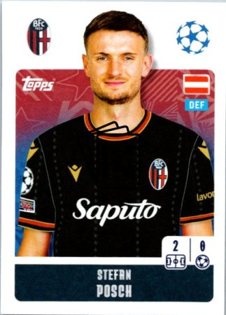 2024-25 Topps Champions League 117 Stefan Posch (Bolonia FC 1909)