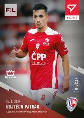 fotbalová kartička 2023-24 SportZoo Fortuna Liga Live L-26 Vojtěch Patrák FK Pardubice /35