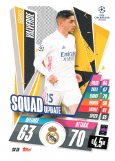fotbalová kartička 2020-21 Topps Match Attax Champions League Extra Squad Update SU38 Federico Valverde Real Madrid CF