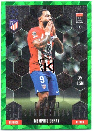 2023-24 Topps Match Attax EXTRA UEFA Club Competition Green Emerald Parallel 242 Memphis Depay (Atlético de Madrid)