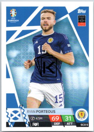 fotbalová karta Topps Match Attax EURO 2024 SCO5 Ryan Porteous (Scotland)