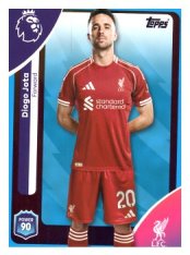 fotbalová kartička 2025-26 Topps  Premier League 176 Diogo Jota (Liverpool)-PARALLEL Blue