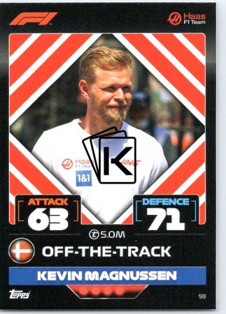 2022 Topps Formule 1 Turbo Attax 98 Kevin Magnussen (Haas)