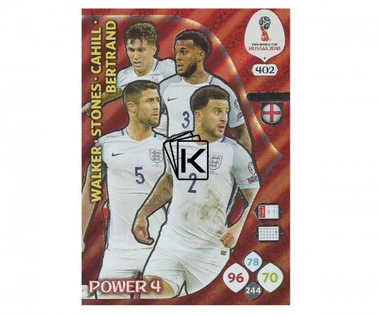 Fotbalová kartička Panini Adrenalynl XL World Cup Russia 2018 Power 4 402 England