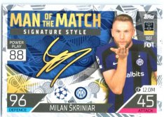 Fotbalová kartička 2022-23 Topps Match Attax UCL Man of The Match Siganture Style 445 Milan Skriniar - Inter Milan