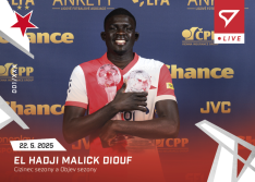 fotbalová kartička 2024-25 SportZoo Chance Liga Live L-70 El Hadji Malick Diouf Slavia Praha
