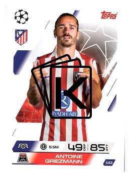 fotbalová kartička 2025-26 Topps Match Attax UCC 143 Antoine Griezmann (Atlético de Madrid)