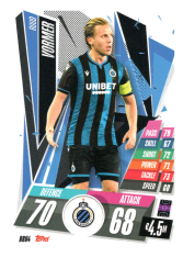 fotbalová kartička Topps Match Attax Champions League 2020-21 BRU4 Ruud Vormer Club Brugge