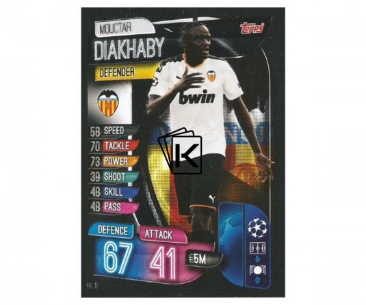 Fotbalová kartička 2019-2020  Topps Match Attax Champions League Valencia CF   Mouctar Diakhaby 13