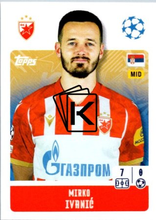 2024-25 Topps Champions League 463 Mirko Ivanić (FK Crvena Zvezda)