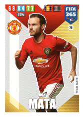 Fotbalová kartička Panini Adrenalyn XL FIFA 365 - 2020 Team Mate 78 Juan Mata Manchester United