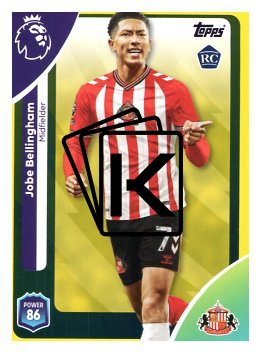 fotbalová kartička 2025-26 Topps  Premier League 352 Jobe Bellingham (Sunderland)  -  Rookie-PARALLEL Yellow