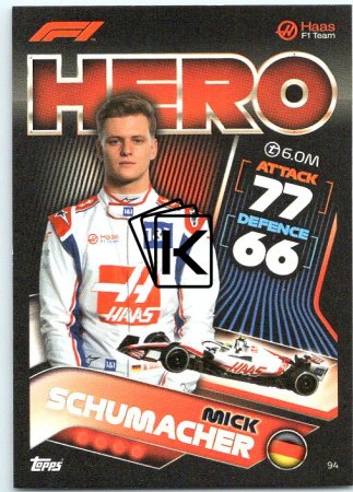 2022 Topps Formule 1 Turbo Attax 94 Mick Schumacher (Haas)