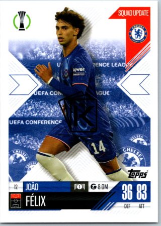 Fotbalová kartička 2024-25 Topps Match Attax EXTRA UEFA Club Competitions Squad Update 12.  João Félix (Chelsea)
