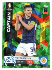 fotbalová karta Topps Match Attax EURO 2024 Green parallel SCO8 Andy Robertson (Scotland)
