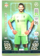 fotbalová kartička 2021-22 Topps Match Attax UEFA Champions League Limited Edition LE7 Alisson Becker - Liverpool FC