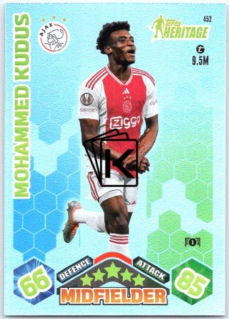 Fotbalová kartička 2023-24 Topps Match Attax UEFA Club Competitions Heritage 452 Mohammed Kudus AFC Ajax
