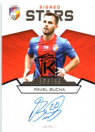 fotbalová kartička 2021-22 SportZoo Fortuna Liga Signed Stars S1-PB Pavel Bucha FC Viktoria Plzeň /199