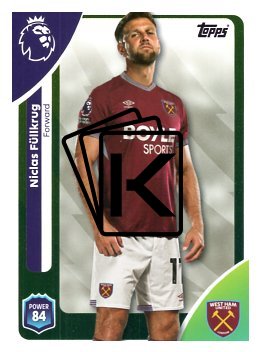 fotbalová kartička 2025-26 Topps  Premier League 282 Niclas Füllkrug (West Ham United)