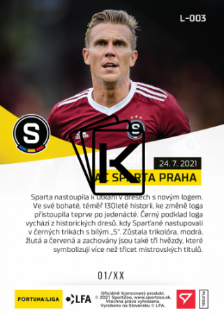fotbalová kartička SportZoo 2021-22 Live L-003 Bořek Dočkal AC Sparta Praha /164