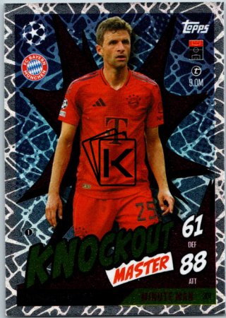 Fotbalová kartička 2024-25 Topps Match Attax EXTRA UEFA Club Competitions Knockout Master 301 Thomas Müller (FC Bayern München)