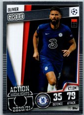 fotbalová kartička 2020-21 Topps Match Attax 101 Champions League Action Highlights 175 Olivier Giroud Chelsea